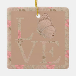 Ornamento De Cerâmica Borboleta de Amar Rosa Floral