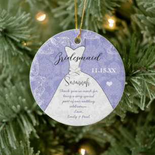 Ornamento De Cerâmica Borboleta de Bridesmaid de Casamento Escolha Cor