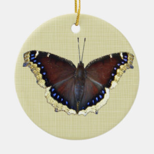 Ornamento De Cerâmica Borboleta de casaco de lamentação - antiopa do