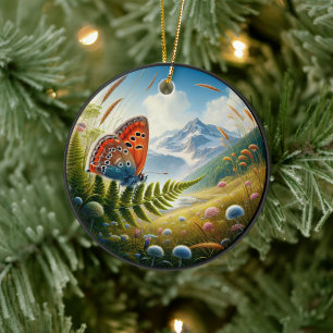 Ornamento De Cerâmica Borboleta de Cobre Americana Encantadora