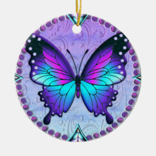 Ornamento De Cerâmica Borboleta de sublimação com fundo