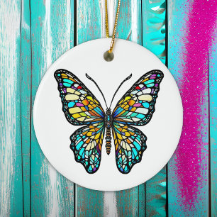 Ornamento De Cerâmica Borboleta de Vidro Colorido Personalizada
