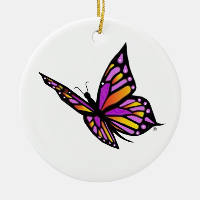 Ornamento De Cerâmica Borboleta do Céu (Frente)
