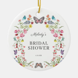 Ornamento De Cerâmica Borboleta Elegante Chá de panela Floral de Flor Se