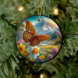Ornamento De Cerâmica Borboleta Fritilar Aphrodite Encantadora 
