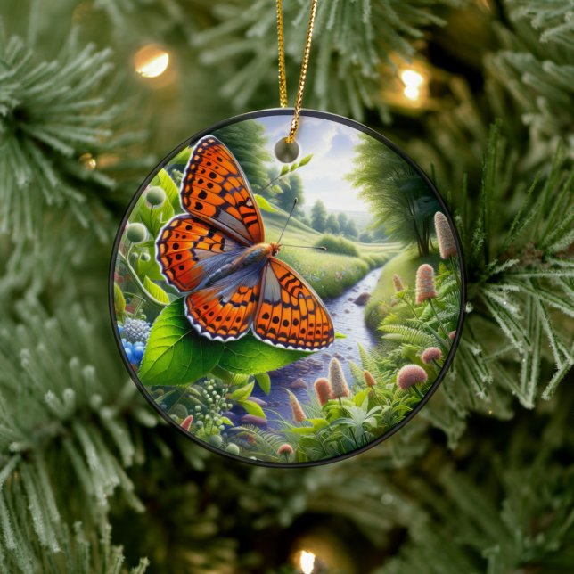 Ornamento De Cerâmica Borboleta Fritilaria Atlântida Encantadora (Criador carregado)