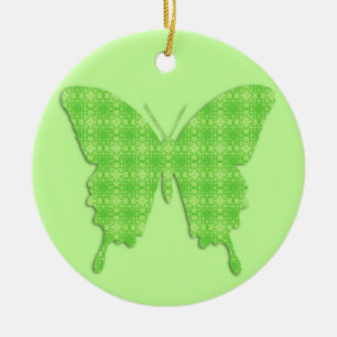 Ornamento De Cerâmica Borboleta no impressão do papel de parede - verde