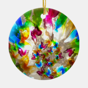 Ornamento De Cerâmica Borboletas abstrato
