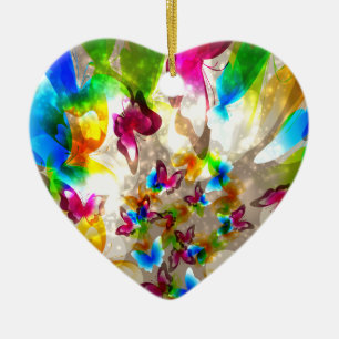 Ornamento De Cerâmica Borboletas abstrato