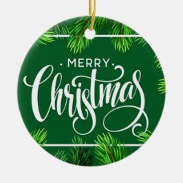 Ornamento De Cerâmica Borda das Ramificações da Árvore de Natal