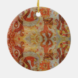 Ornamento De Cerâmica Bordado romeno do vintage, design tradicional