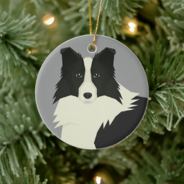 Ornamento De Cerâmica Border Collie