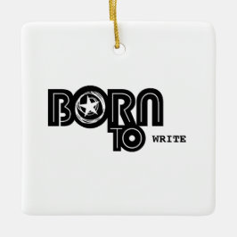 Ornamento De Cerâmica Born To Write apparel