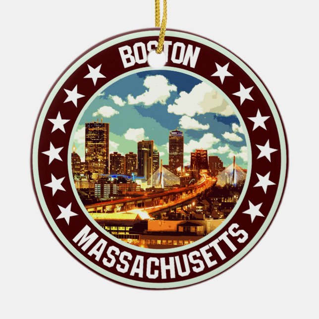 Ornamento De Cerâmica Boston (Frente)
