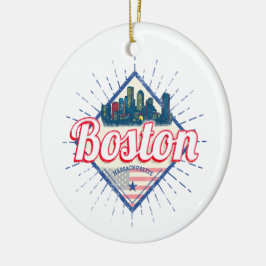 Ornamento De Cerâmica Boston Massachusetts EUA Vintage EUA