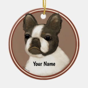 Ornamento De Cerâmica Boston Terrier