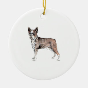 Ornamento De Cerâmica Boston Terrier