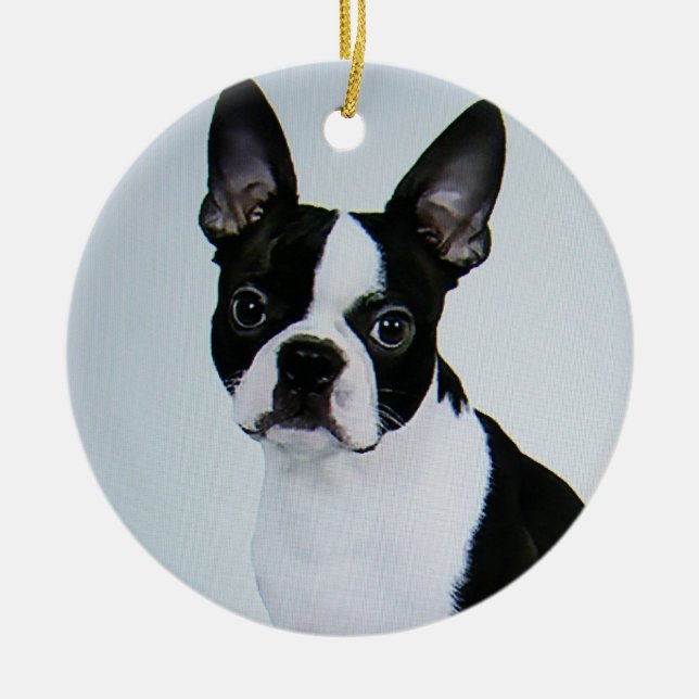 ORNAMENTO DE CERÂMICA BOSTON TERRIER ORNAMENT (Frente)