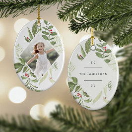 Ornamento De Cerâmica Botânica Bonita | Imagem Geométrica Elegante