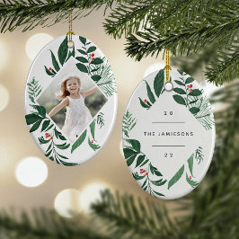 Ornamento De Cerâmica Botânica Bonita | Imagem Geométrica Elegante