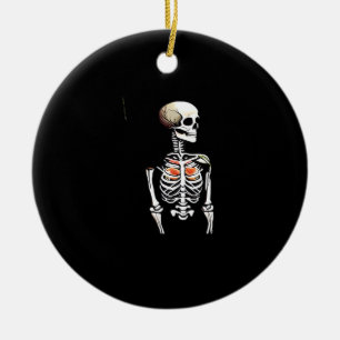 Ornamento De Cerâmica Botânica - Whimsigoth Vintage Skeleton com Coloraç