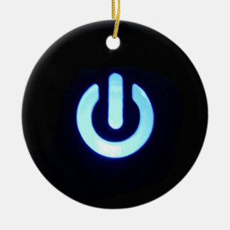 Ornamento De Cerâmica Botão de alimentação azul