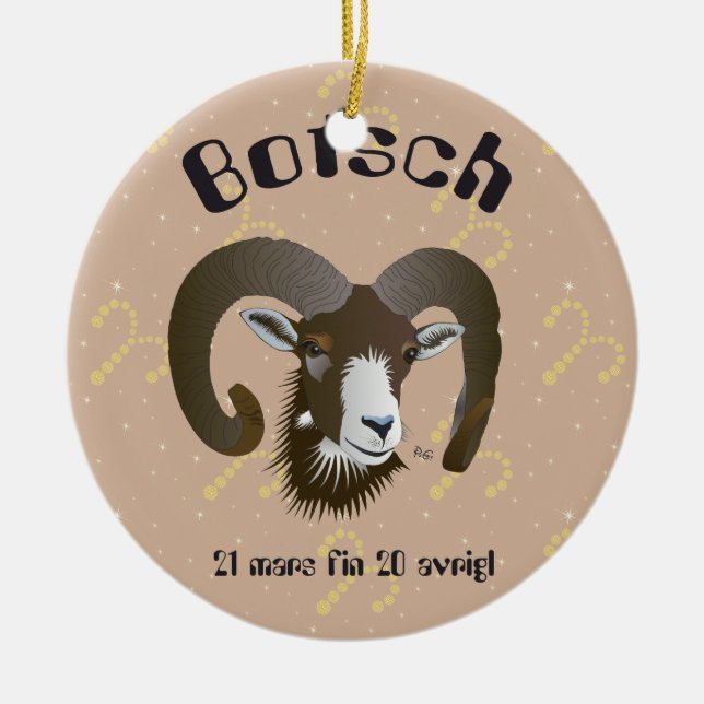 Ornamento De Cerâmica Botsch 21 mars fin 20 avrigl (Frente)