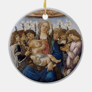 Ornamento De Cerâmica Bougereau e Botticelli Mary Jesus e Angels