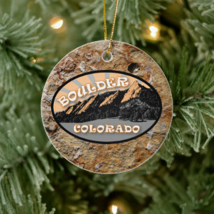 Ornamento De Cerâmica Boulder Colorado Flations Personalizado Natal