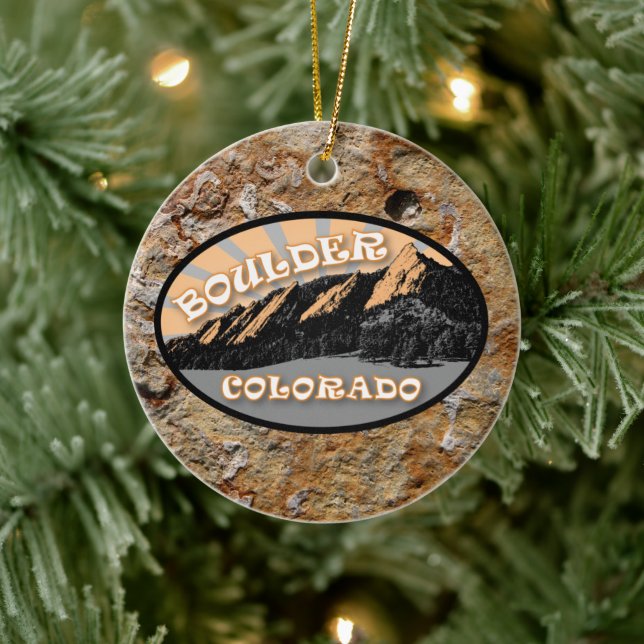 Ornamento De Cerâmica Boulder Colorado Flations Personalizado Natal (Árvore)