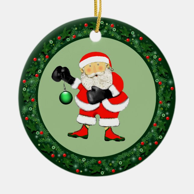 Ornamento De Cerâmica Boxe Colecionável de Natal (Frente)