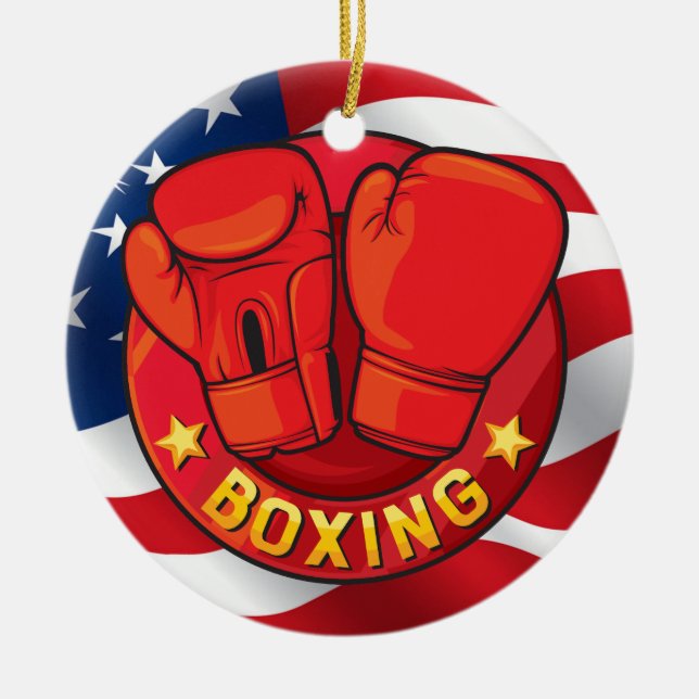 Ornamento De Cerâmica Boxing USA Ornament (Frente)