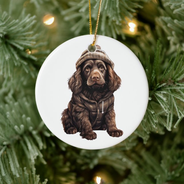 Ornamento De Cerâmica Boykin Spaniel Cão Personalizado (Árvore)