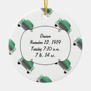 Ornamento De Cerâmica Boys Room Classic Car Oferece Doces Verdes
