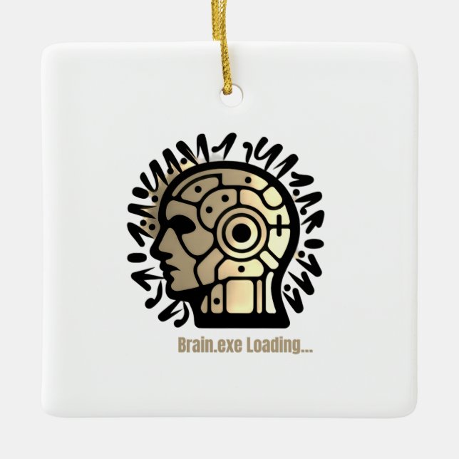 Ornamento De Cerâmica Brain.exe Carregando… (Frente)