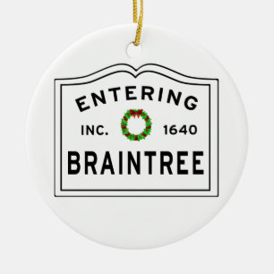 Ornamento De Cerâmica Braintree, MÃE Holiday Wreath Metal Ornament