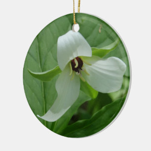 Ornamento De Cerâmica Branco do Trillium