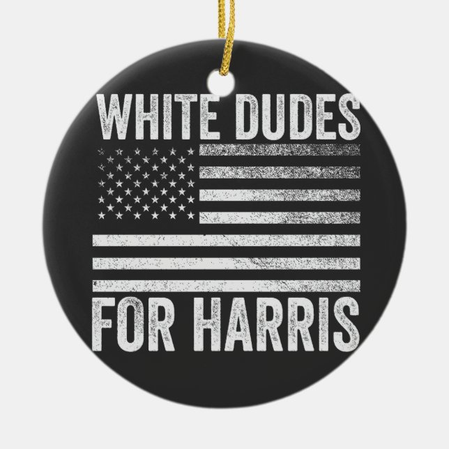 Ornamento De Cerâmica Brancos Para Kamala Harris 2024 (Frente)