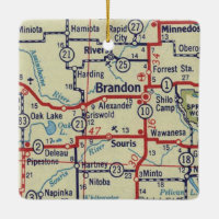 Brandon Manitoba Vintage Map