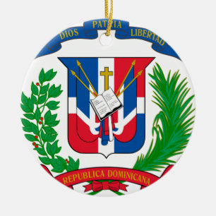 Ornamento De Cerâmica Brasão da República Dominicana