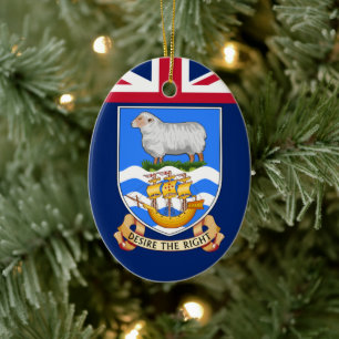 Ornamento De Cerâmica Brasão de Armas das Ilhas Falkland