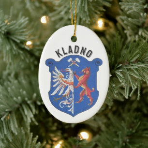 Ornamento De Cerâmica Brasão de armas de Kladno, República Tcheca