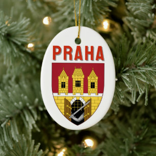 Ornamento De Cerâmica Brasão de armas de Praga, República Tcheca