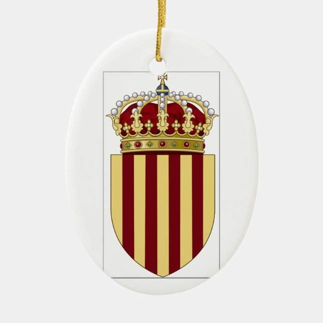 Ornamento De Cerâmica Brasão de Catalonia (espanha) (Frente)