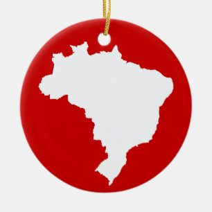 Ornamento De Cerâmica Brasil Festivo Vermelho Carnaval em Emporio Moffa