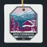 Ornamento De Cerâmica Breckenridge Colorado Winter Ski Area<br><div class="desc">Breckenridge Winter art design mostrando a paisagem de inverno.</div>