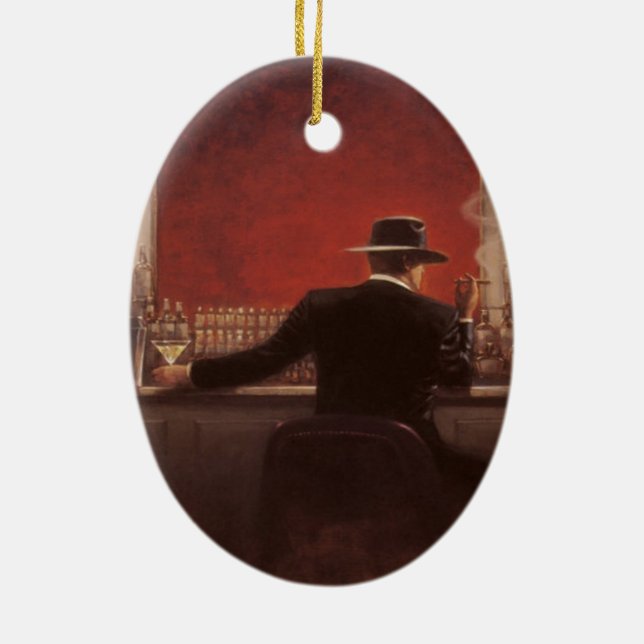 Ornamento De Cerâmica Brent lincha o bar do charuto (Verso)