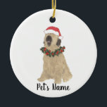 Ornamento De Cerâmica Briard personalizada<br><div class="desc">Faça a lista legal este ano com um ornamento personalizado do seu elfo de noiva favorito! Para os presentes mais doces,  emparelhe-o com um impressão de arte correspondente ou outro item da minha coleção!</div>