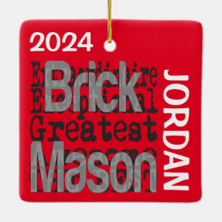 Ornamento De Cerâmica Brick Mason Extraordinaire CUSTOM
