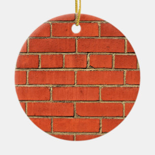 Ornamento De Cerâmica Brick Vermelho Clássico   